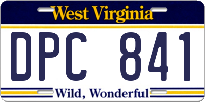 WV license plate DPC841