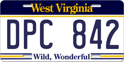 WV license plate DPC842
