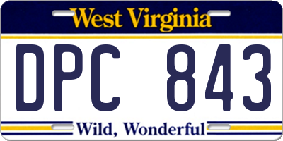 WV license plate DPC843