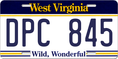 WV license plate DPC845