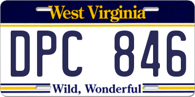 WV license plate DPC846