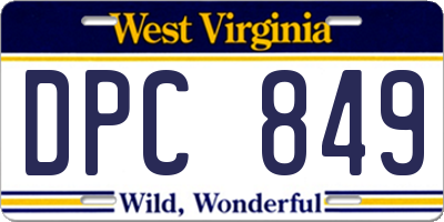 WV license plate DPC849