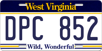 WV license plate DPC852