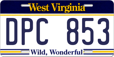 WV license plate DPC853