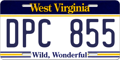 WV license plate DPC855