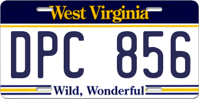WV license plate DPC856