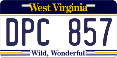 WV license plate DPC857