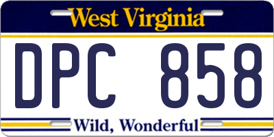 WV license plate DPC858