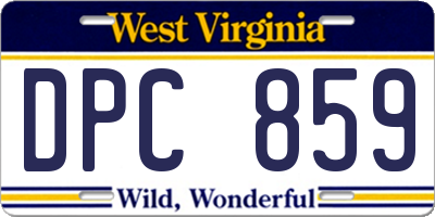 WV license plate DPC859