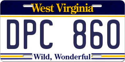 WV license plate DPC860