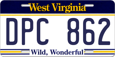 WV license plate DPC862
