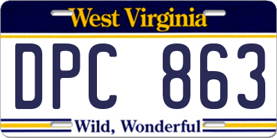 WV license plate DPC863