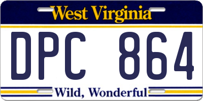 WV license plate DPC864