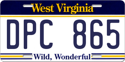 WV license plate DPC865