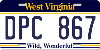 WV license plate DPC867