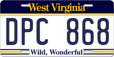 WV license plate DPC868