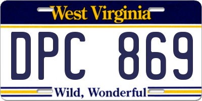WV license plate DPC869
