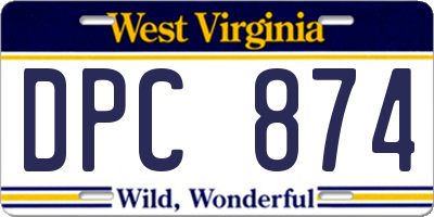 WV license plate DPC874