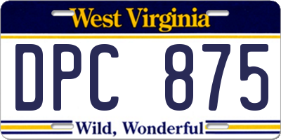 WV license plate DPC875