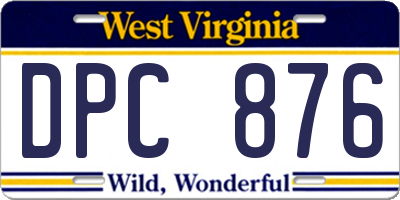 WV license plate DPC876