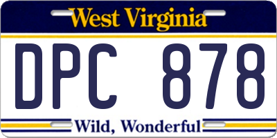 WV license plate DPC878