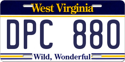 WV license plate DPC880