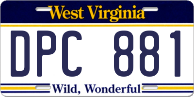WV license plate DPC881