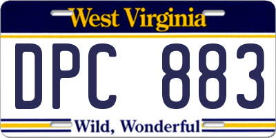 WV license plate DPC883