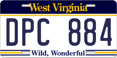 WV license plate DPC884