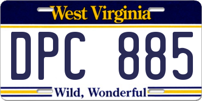 WV license plate DPC885