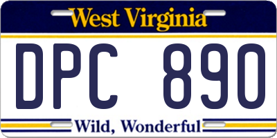 WV license plate DPC890