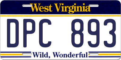 WV license plate DPC893