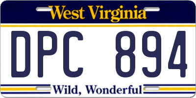 WV license plate DPC894