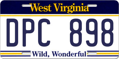 WV license plate DPC898