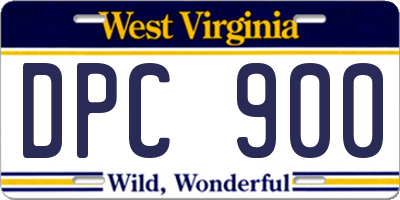 WV license plate DPC900