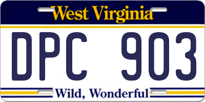 WV license plate DPC903