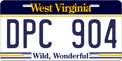 WV license plate DPC904