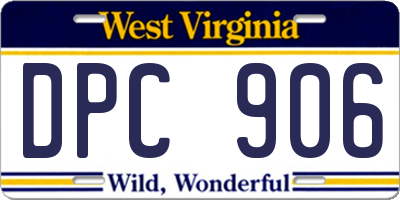 WV license plate DPC906