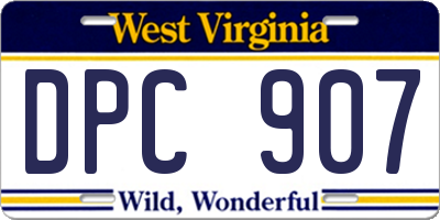 WV license plate DPC907