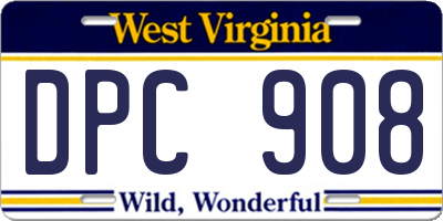 WV license plate DPC908