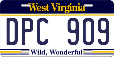 WV license plate DPC909