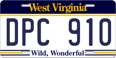 WV license plate DPC910