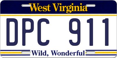 WV license plate DPC911