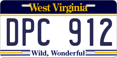 WV license plate DPC912