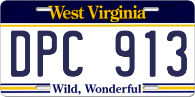 WV license plate DPC913