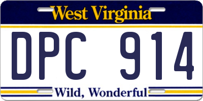 WV license plate DPC914