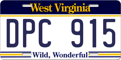 WV license plate DPC915