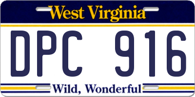 WV license plate DPC916