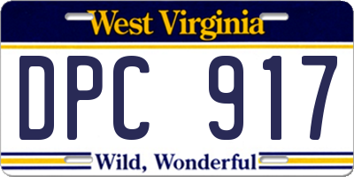 WV license plate DPC917