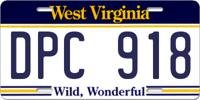 WV license plate DPC918